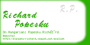 richard popesku business card